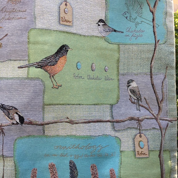 Wall Tapestry Birds Nests with Wood Rod New w Tags - Picture 4 of 6